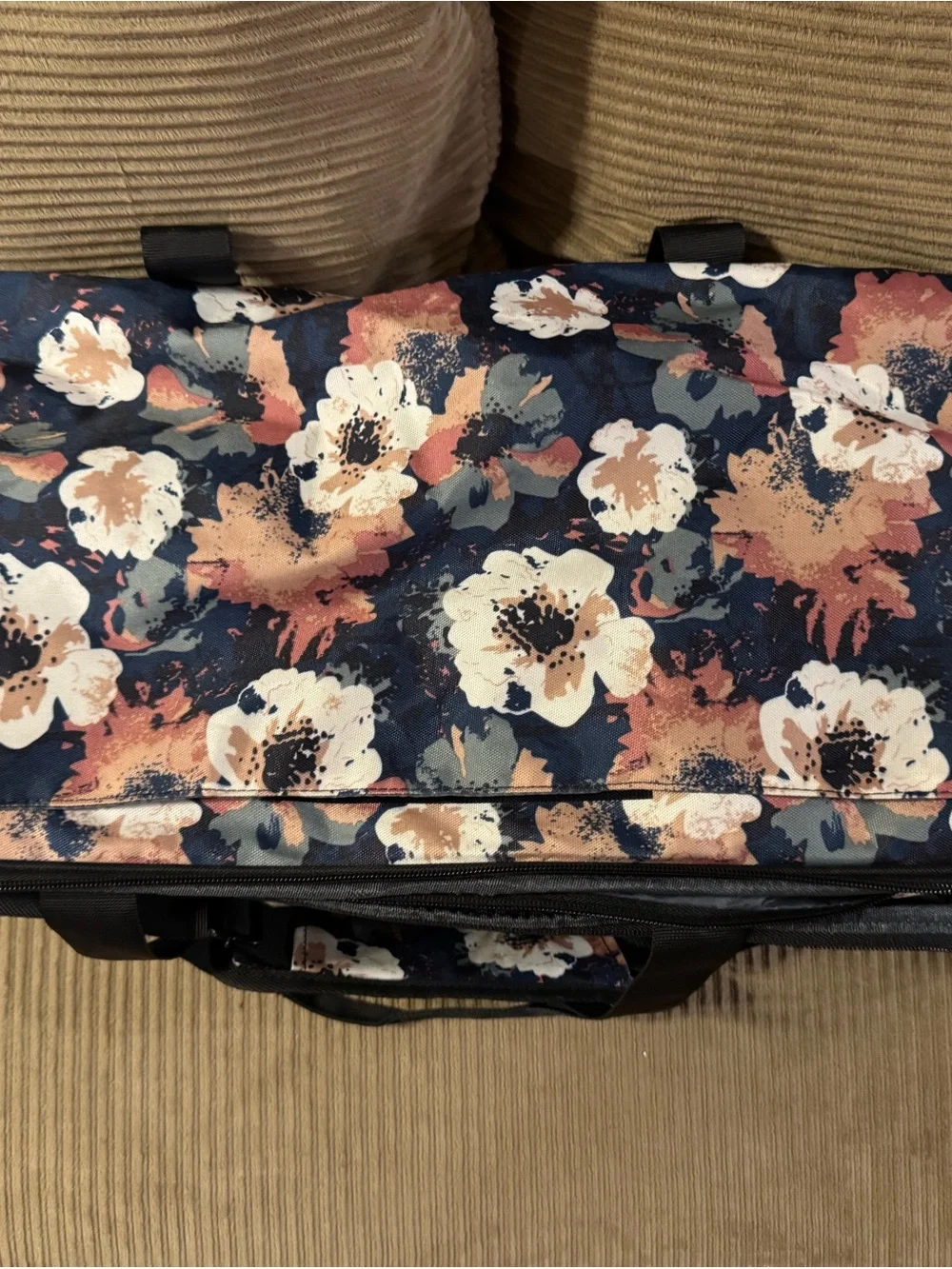 Floral Cricut machine carrier in Navy, Blush & Cream